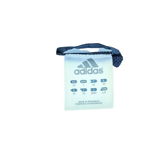 Adidas Womens Jacket Large Navy Blue Turquoise Windbreaker Lined Fall Autumn - Picture 5 of 7